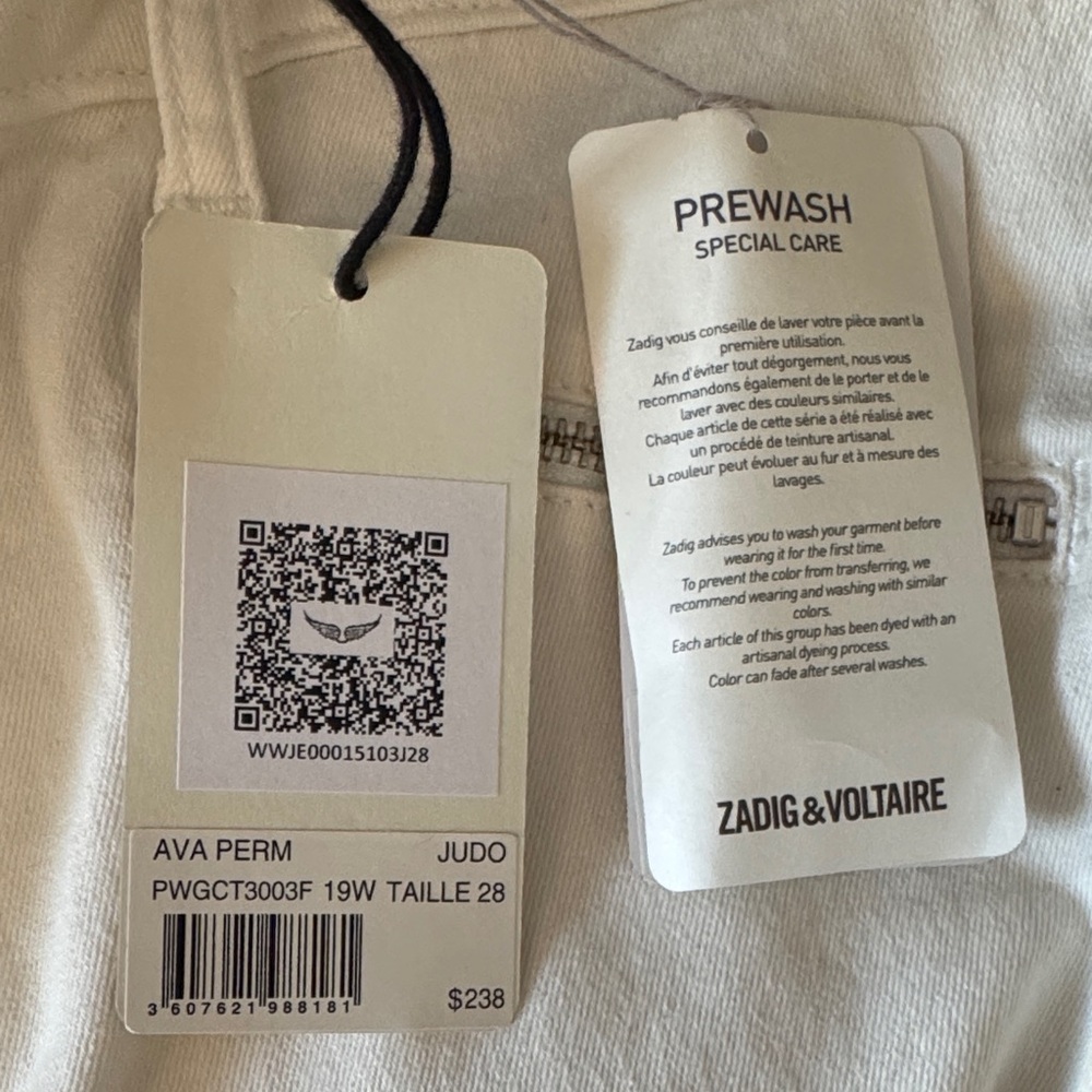 Zadig & Voltaire Cream Ankle & Cropped Jeans